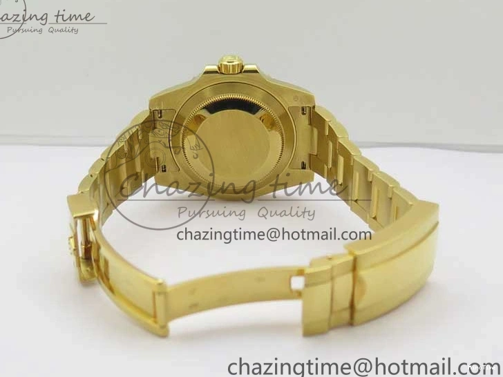 MiroTime 0111 WaterResistant Submariner 116618 LN D1F Best Edition YG Wrapped Black Dial on YG Wrapped Bracelet A 2588